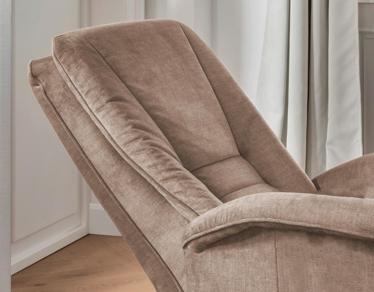 Relaxsessel Harry Hellbraun Velours - Hellbraun/Schwarz, Design, Kunststoff/Textil (77/107/88cm) - Livetastic