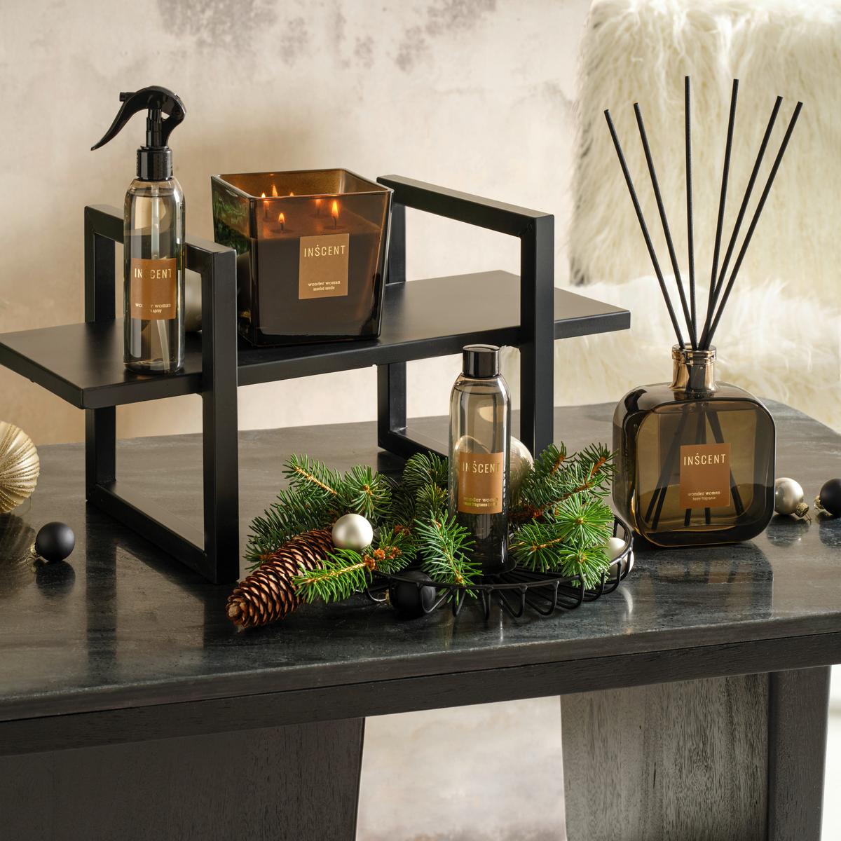 Dekotablett Quanto aus Eisen in Schwarz - Schwarz, LIFESTYLE, Metall (50/25/23cm)