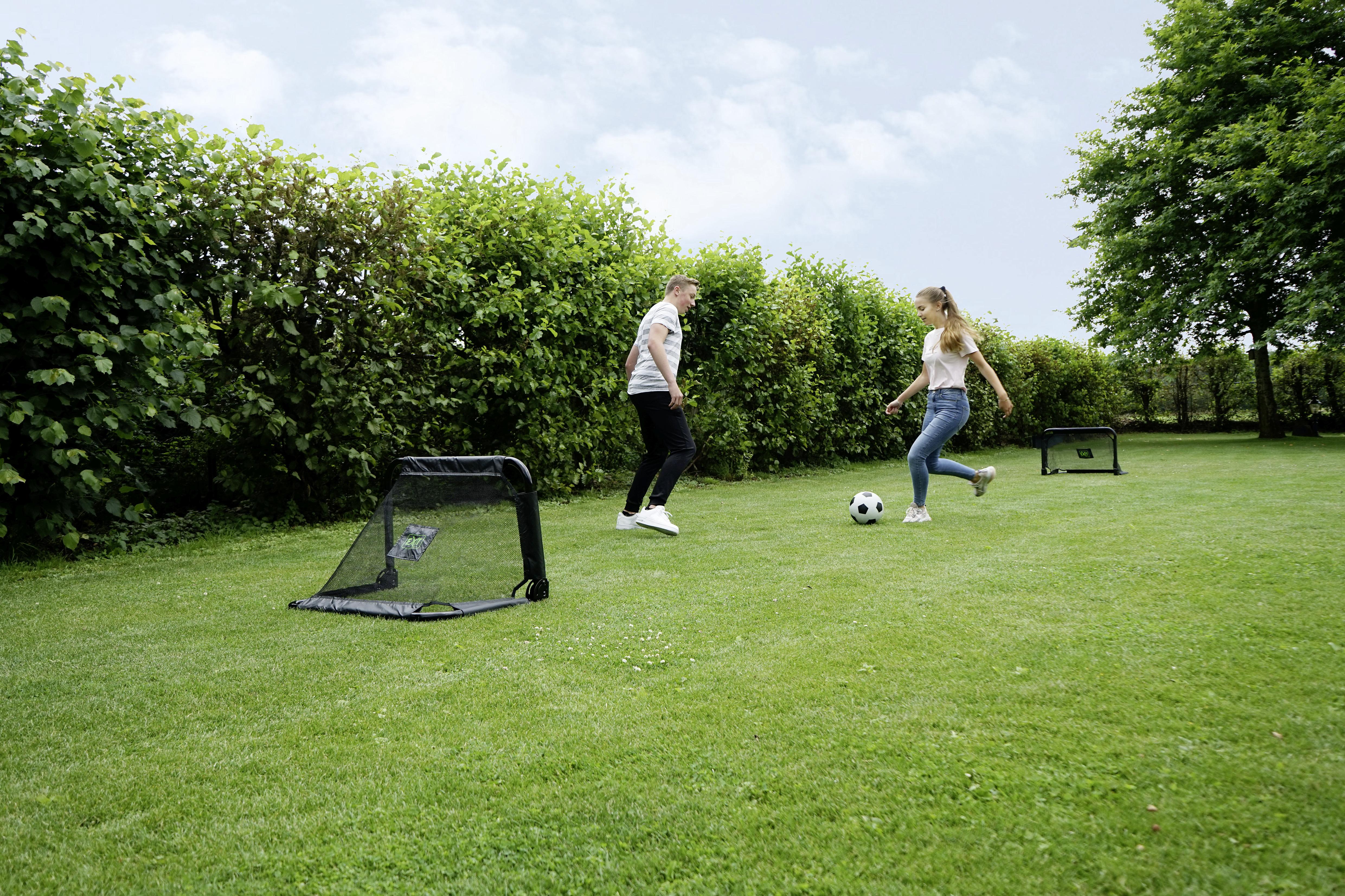 Nogometni Gol Exit Pico, 2 Kos - črna, Konvencionalno, kovina/umetna masa (90/60/60cm) - EXIT Toys