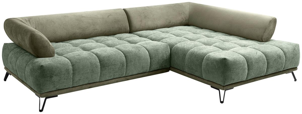 Ugaona Garnitura Largo N - zelena/crna, Moderno, tekstil/metal (262/184cm) - Modern Living