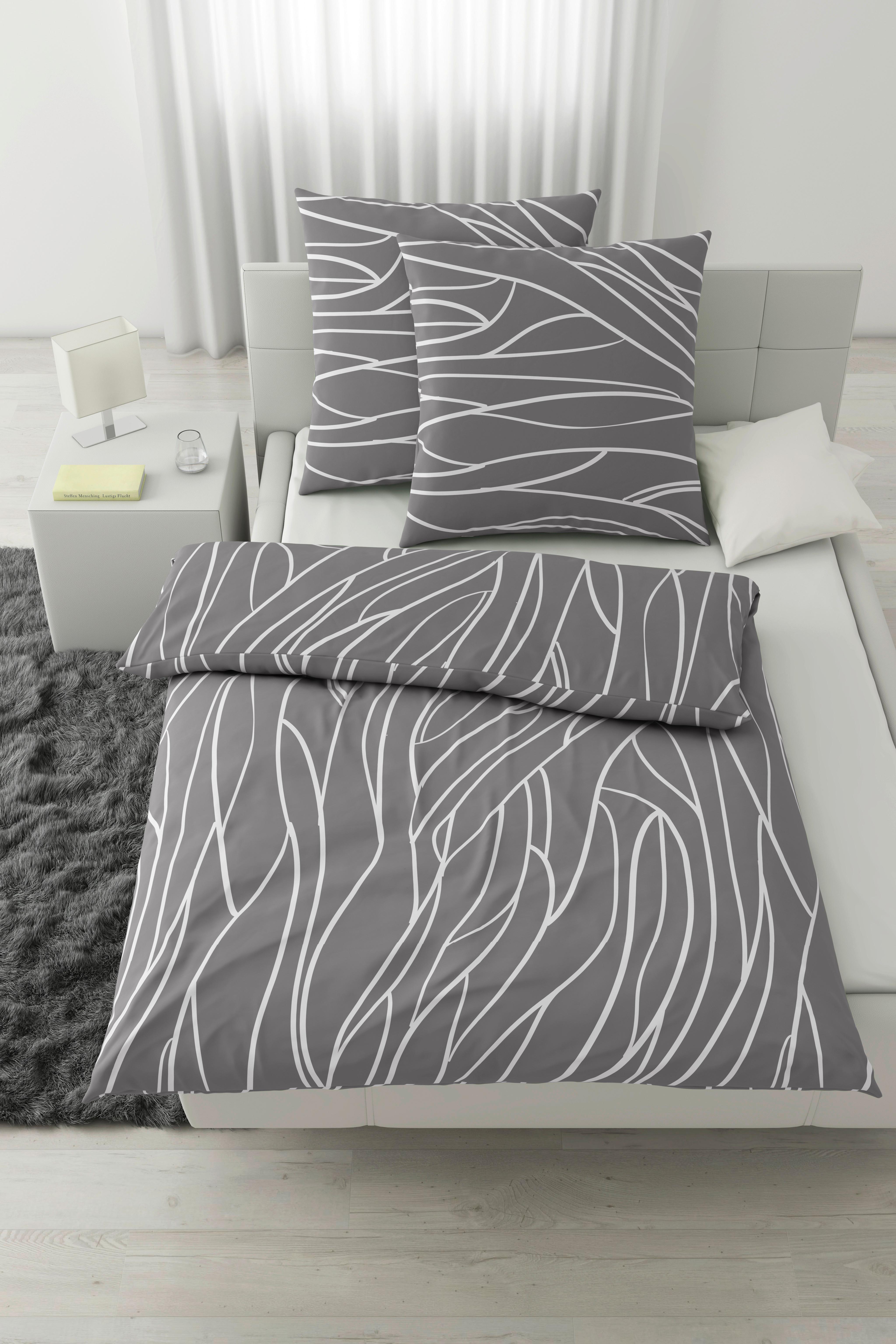 Bettwäsche Juliane XXL Grau ca. 200x200cm - Grau, KONVENTIONELL, Textil (200/200cm) - Mömax