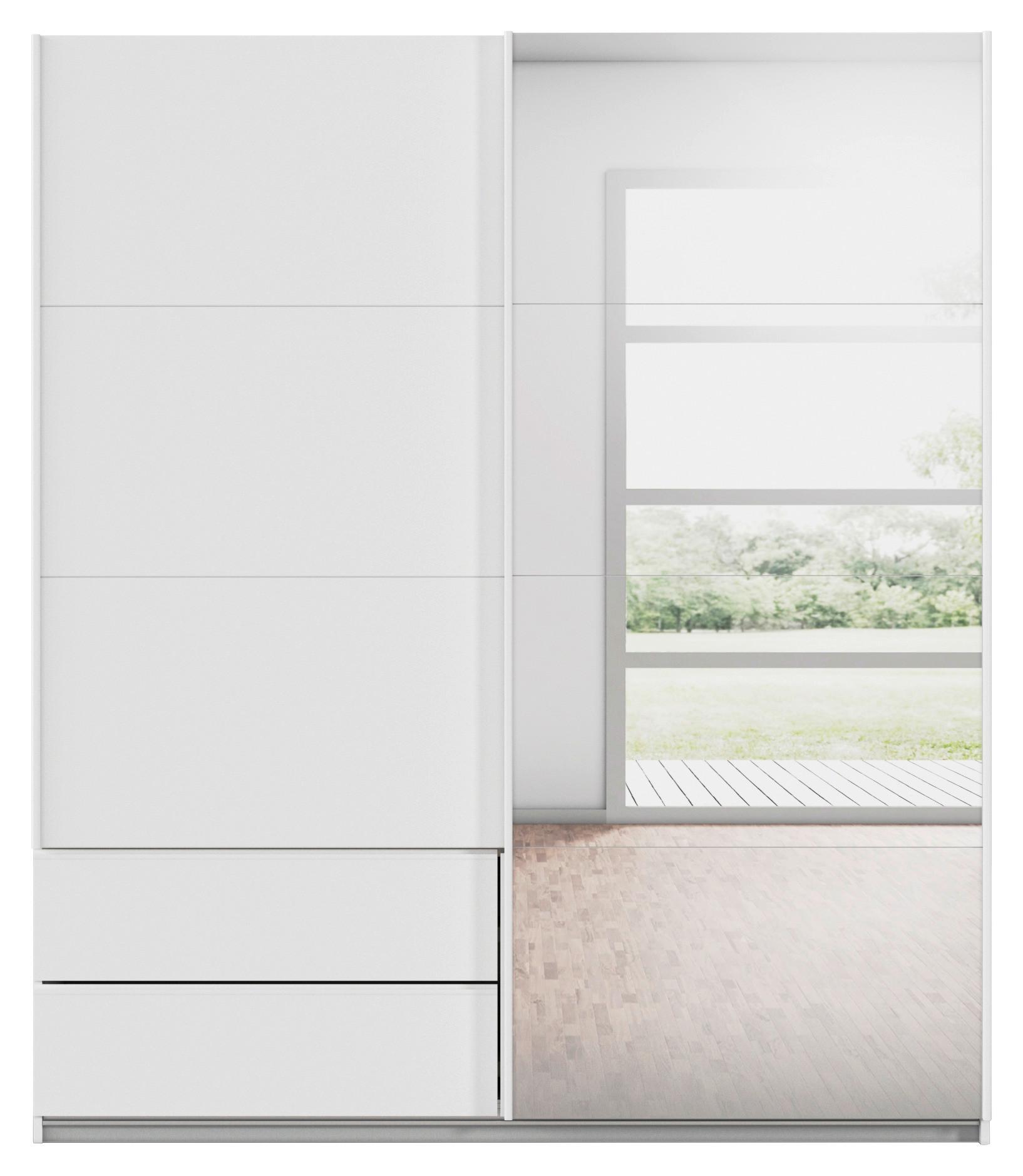 Schwebetürenschrank Elara Weiss - Weiss, Konventionell, Holzwerkstoff/Metall (181/210/62cm) - Premium Living
