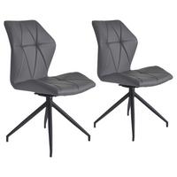Stuhl-Set IMKE Grau, 360° drehbar - Schwarz/Grau, KONVENTIONELL, Textil/Metall (52/90,5/62cm) - MID.YOU