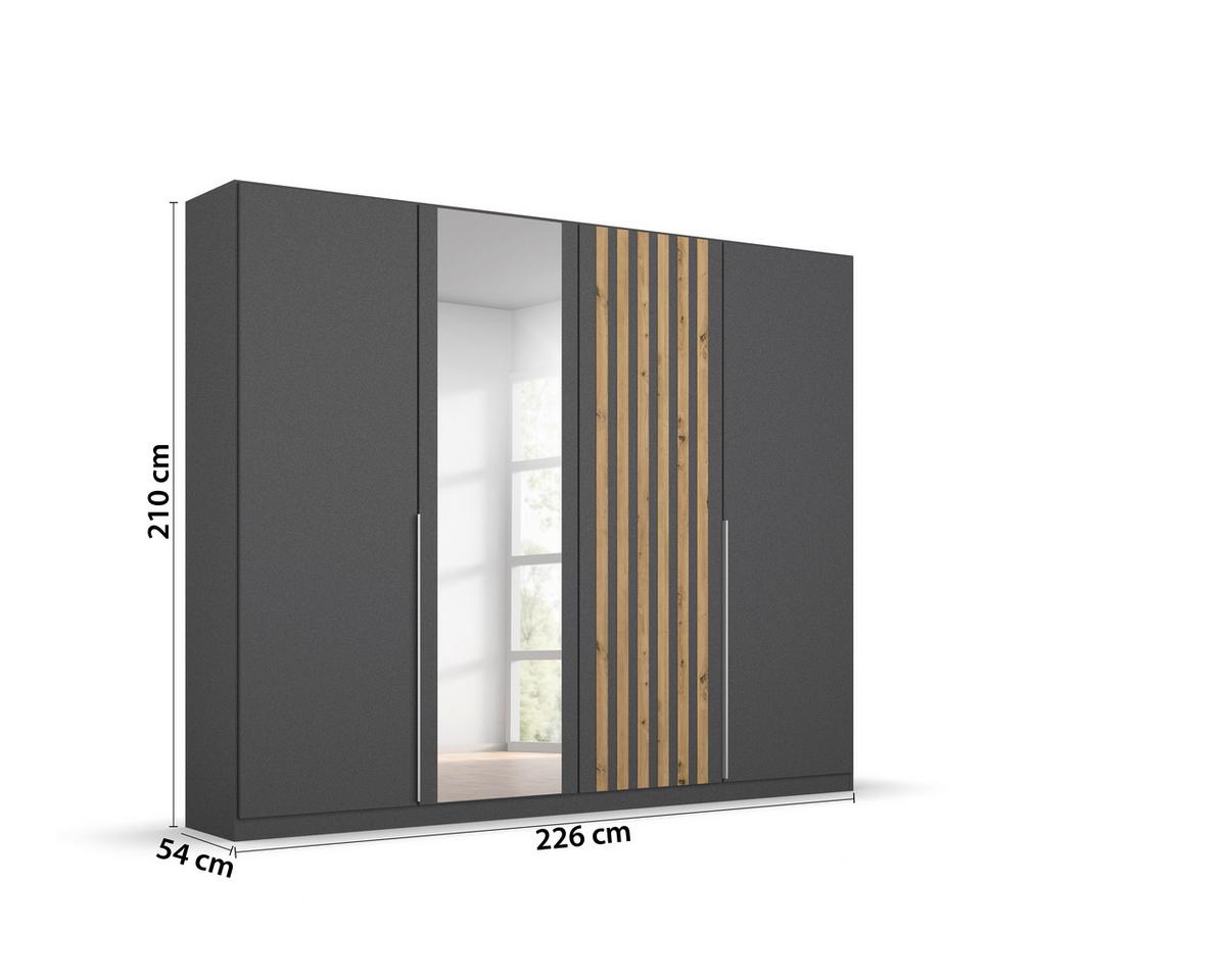 Ormar S Klasičnim Vratima Lamella - siva/hrast Artisan, Moderno, drvni materijal/metal (226/210/54cm) - Modern Living