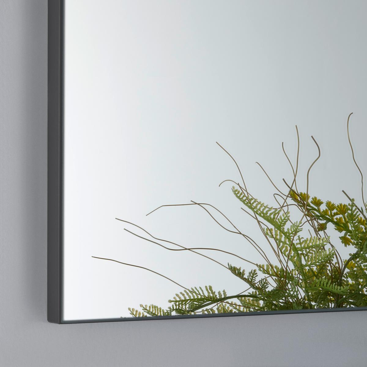 LUSTRO ŚCIENNE CEDUNA -EXKLUSIV- - kolor grafitowy, Modern, materiał drewnopochodny/szkło (87/55/3cm) - Premium Living