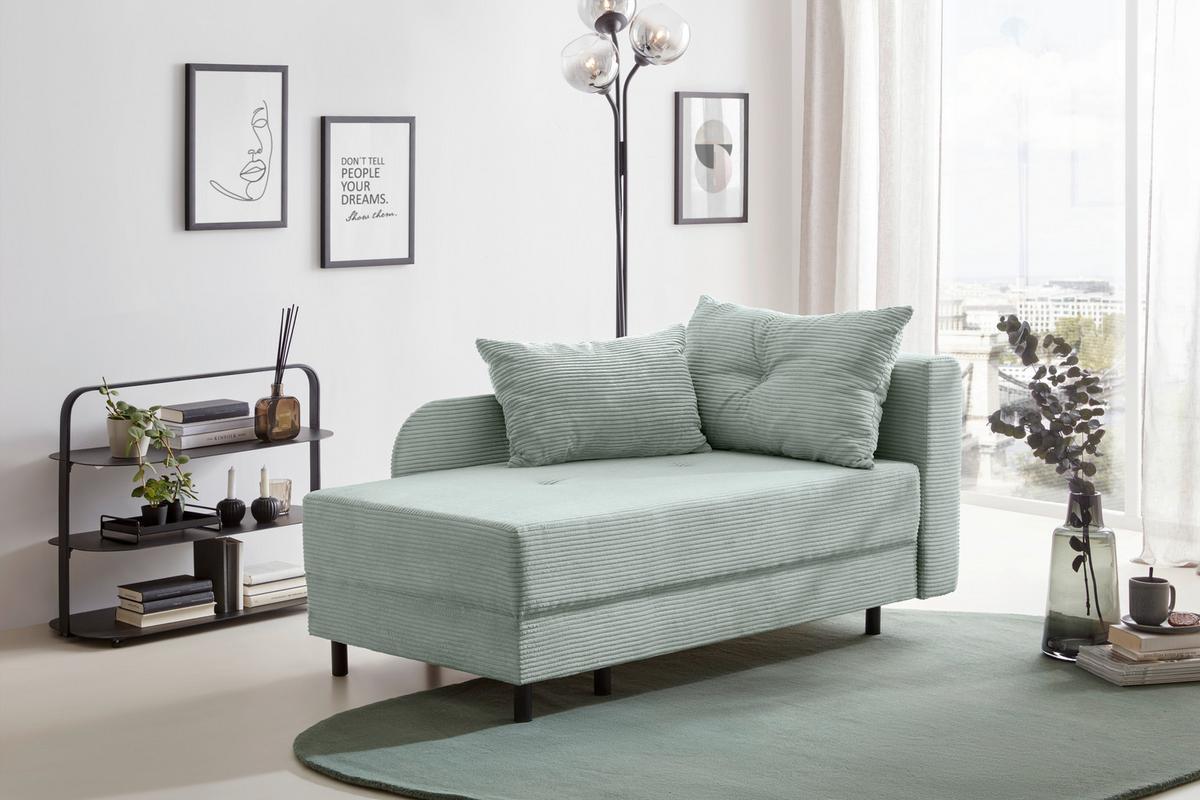 Liege Nova Grau - Schwarz/Grau, MODERN, Holz/Textil (145/62/85cm) - Mömax