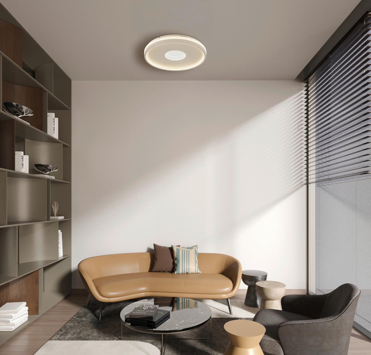 Led Stropna Svjetiljka Shirley - boje pijeska/prozirno, Design, metal/plastika (41/6.5cm) - Globo