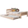 Bett Bennet mit Ausziehbett ca. 120x200 cm Kiefer Natur - Naturfarben, MODERN, Holz/Textil (120/200cm) - MID.YOU