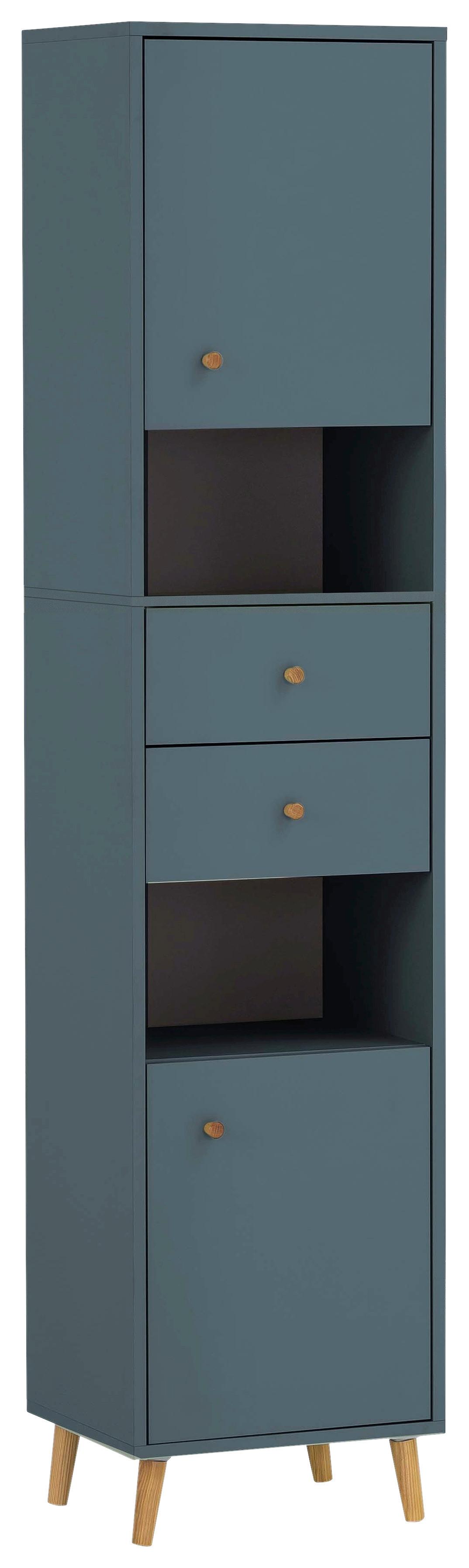 Visoka Omara Bjarne, Modra - modra/barve jesena, Moderno, leseni material/les (40,3/180,6/33,1cm) - Stylife