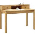 Schreibtisch Eichefarben - Eichefarben/Schwarz, Holz/Metall (120/92/65cm) - Premium Living