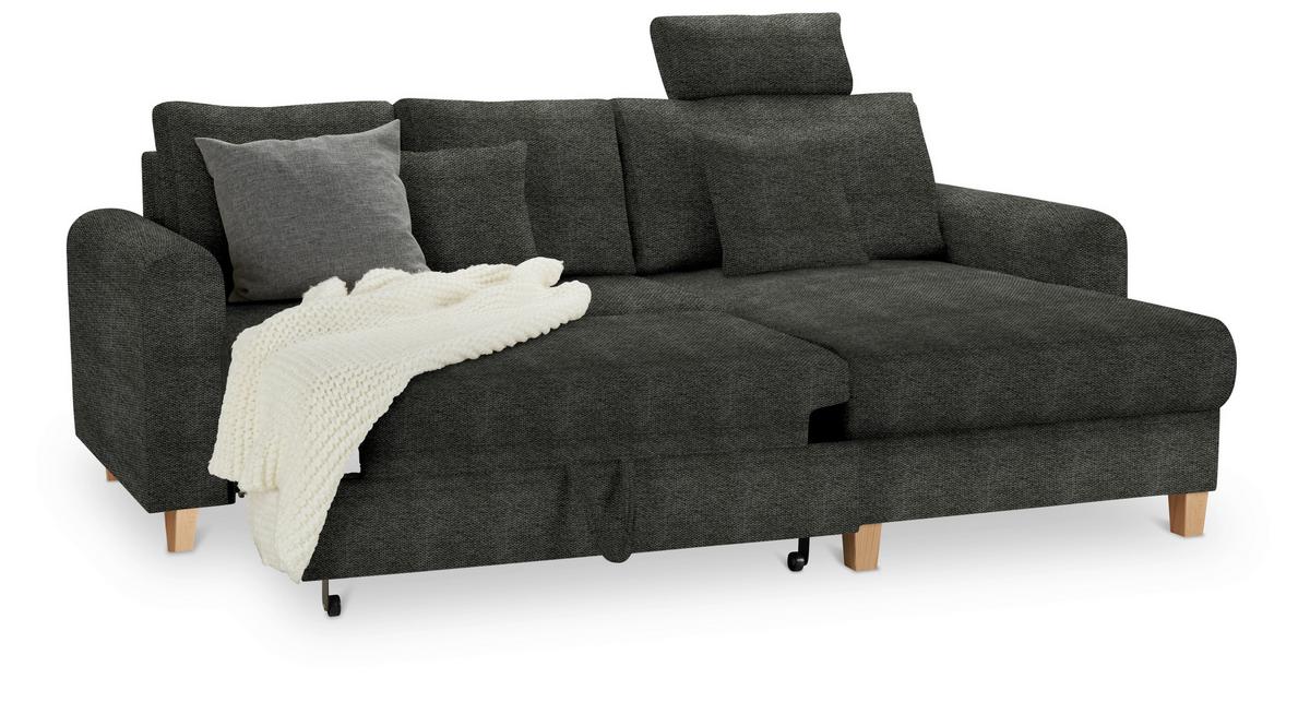 Kutna Garnitura Lille - svijetlo smeđa/antracit, Moderno, tekstil/drvo (232/110/156cm) - Best Price