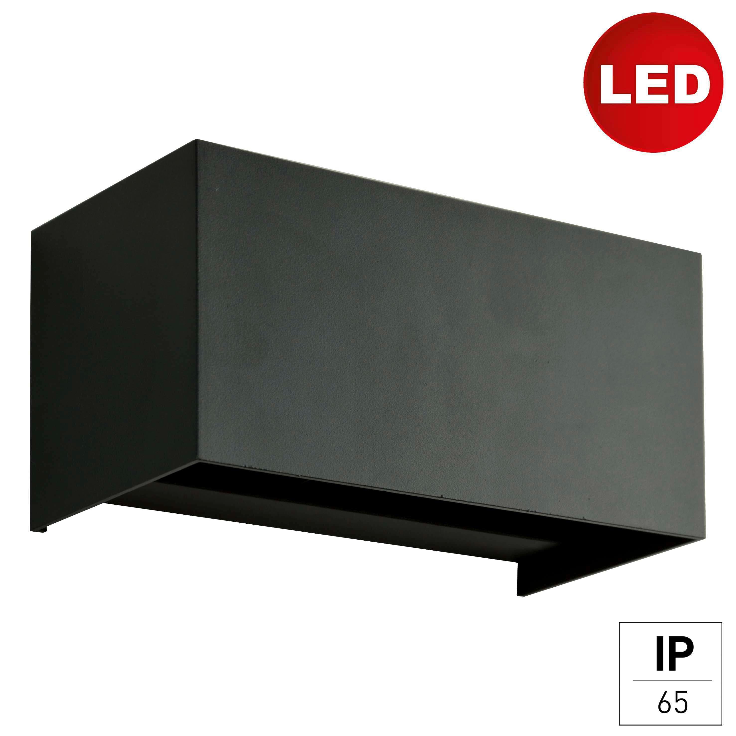 Außenwandleuchte Quad Anthrazit max. 12 Watt - Anthrazit, Design, Metall (21.5/10.8/11cm)