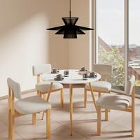 Esstisch John Weiß MDF Ø ca. 100 cm - Eichefarben/Weiß, MODERN, Holzwerkstoff/Metall (100/75cm) - Bessagi Home