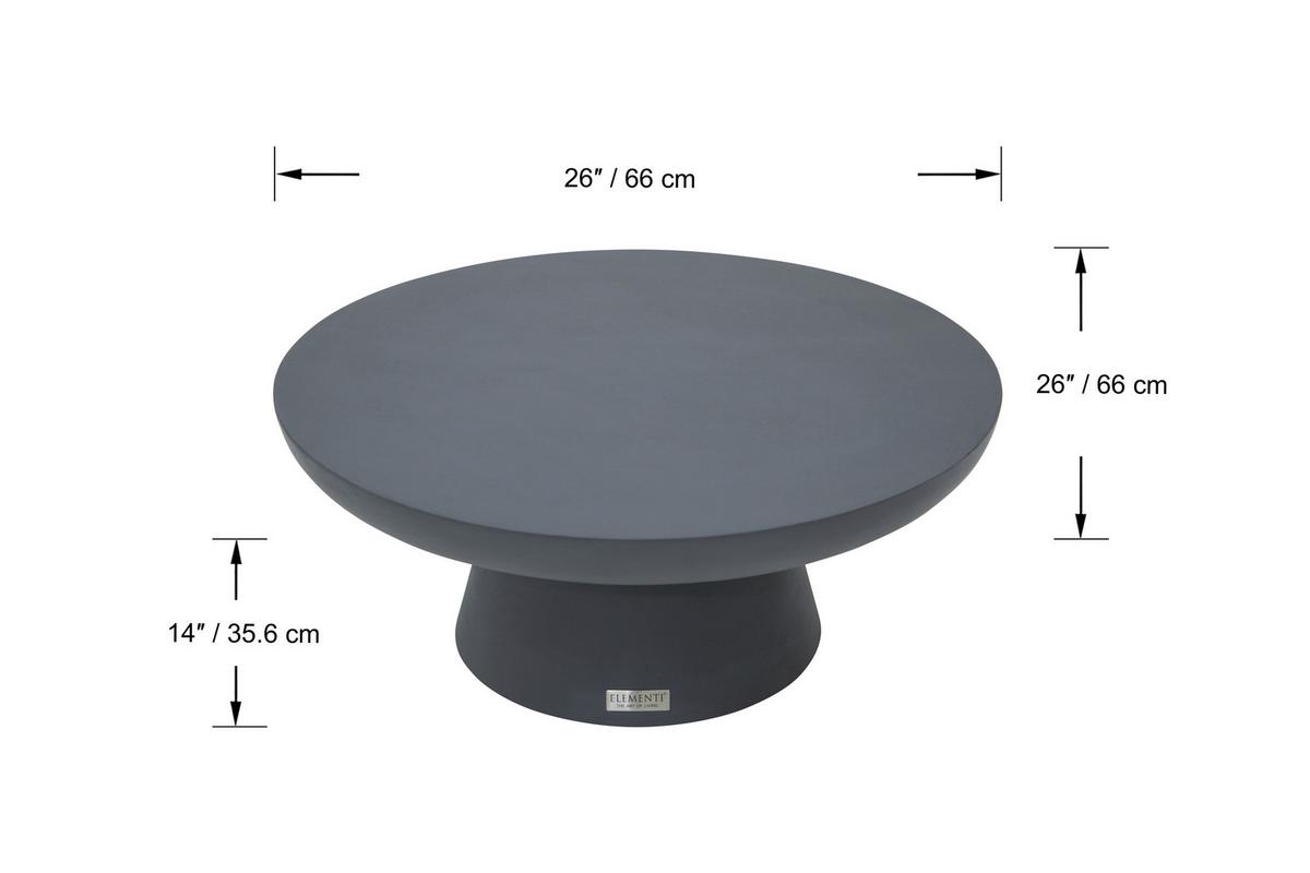 Loungetisch Kylix Schwarz - Schwarz, KONVENTIONELL, Stein (66/35cm) - Gardenson
