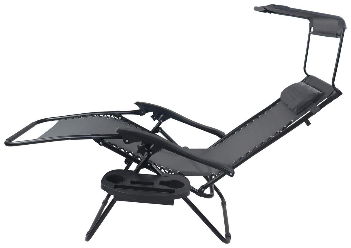GARTENLIEGE MALTOSA XL - Hellgrau, Modern, Textil/Metall (64/133/91cm) - Gardenson