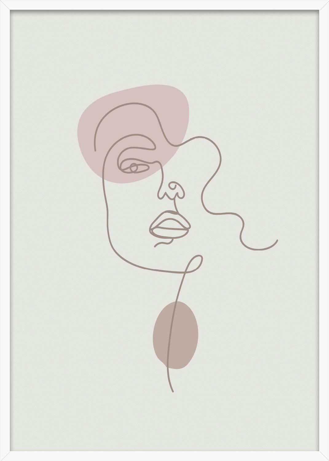 Bild Image ca. 50x70cm - Beige/Rosa, Holzwerkstoff/Papier (50/70cm) - Modern Living