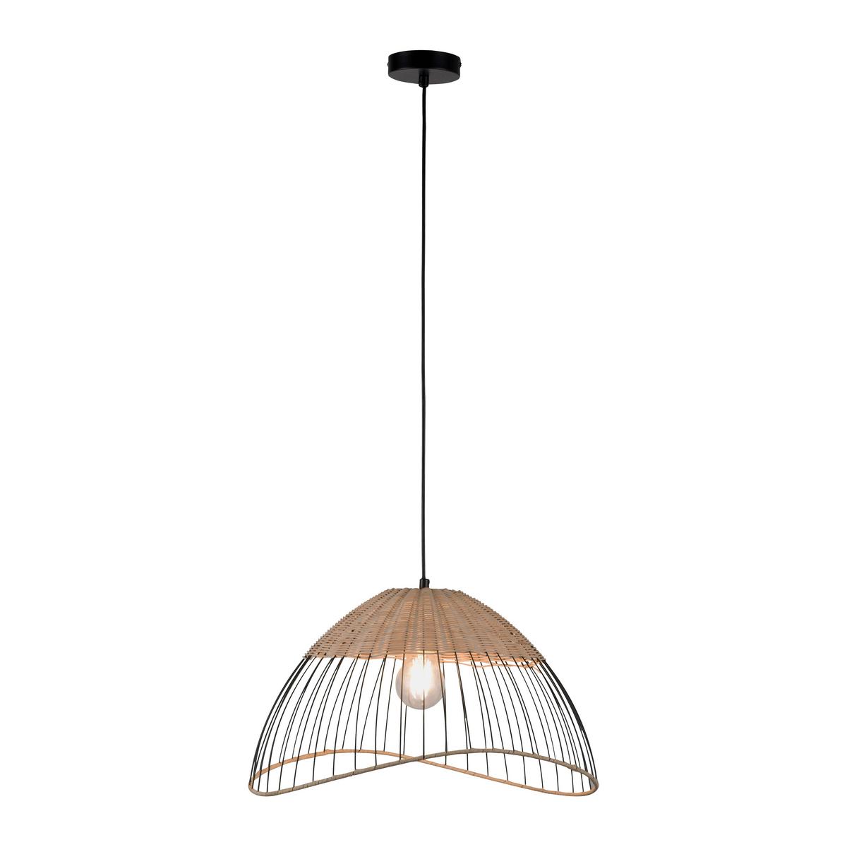 LAMPA WISZĄCA 30207-79AO KORE - kolor drewna eukaliptusowego/czarny, Natur, tworzywo sztuczne/metal (48/48/120cm) - Just Light