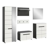 Predsoba Canu, Bela, Siva, Z Blazino, 6-Delna - bela, Design, leseni material (255/190/37cm) - Livetastic