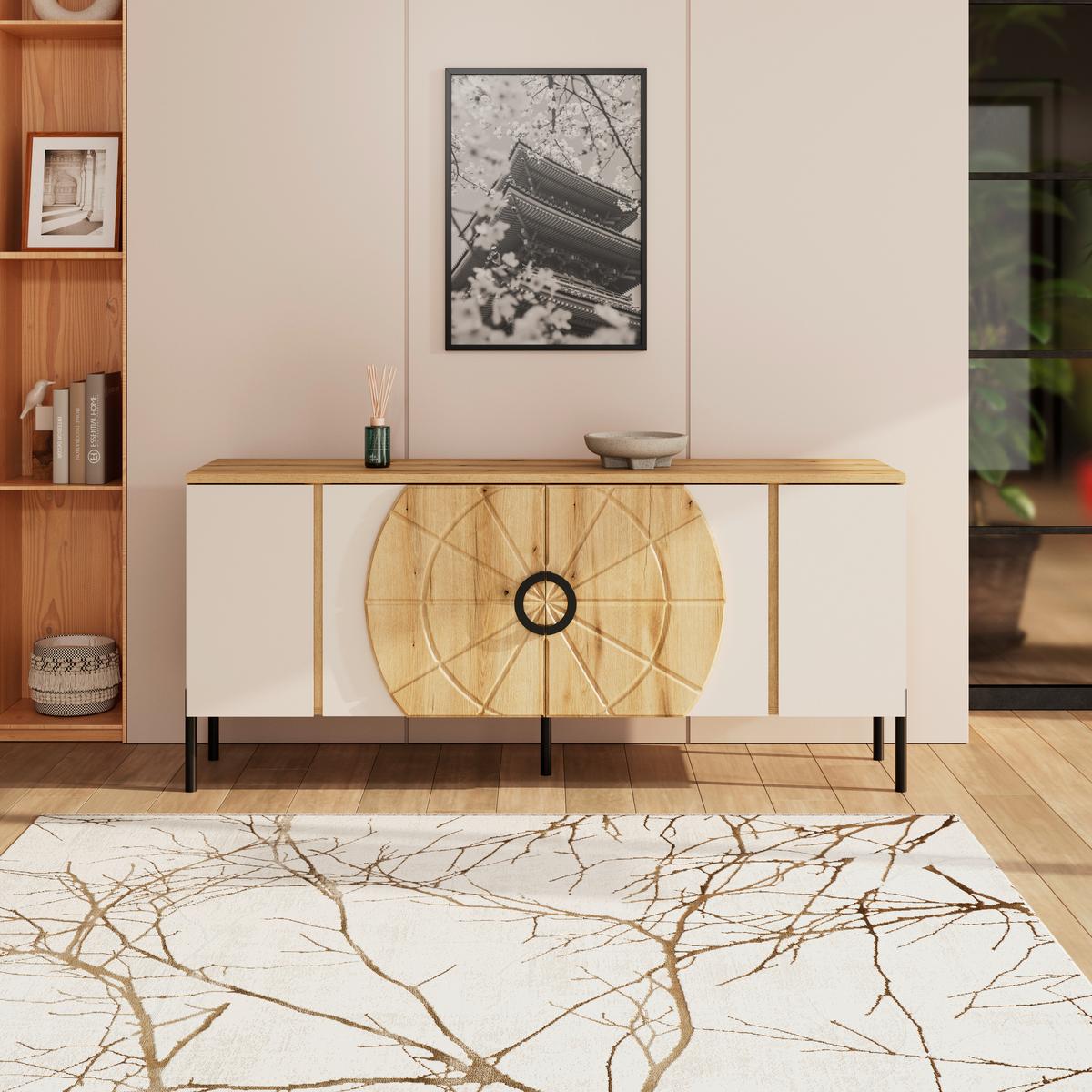 Tv Komoda Hong Kong - kašmir/boja hrasta, Trendi, metal/pločasti materijal (160/71,9/37,5cm) - Modern Living