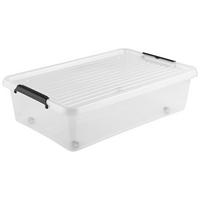 Unterbettroller Aiko in Schwarz/Transparent ca. 29l - Transparent/Schwarz, Konventionell, Kunststoff (58/39/16,5cm) - Mömax