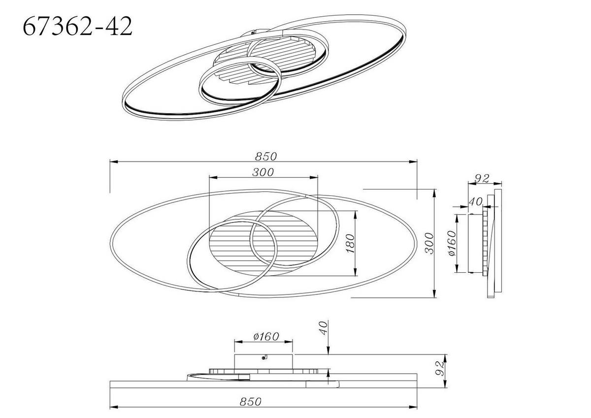 Led Stropna Svjetiljka Tisha - bijela/siva, Design, metal/plastika (85/30/9cm) - Globo