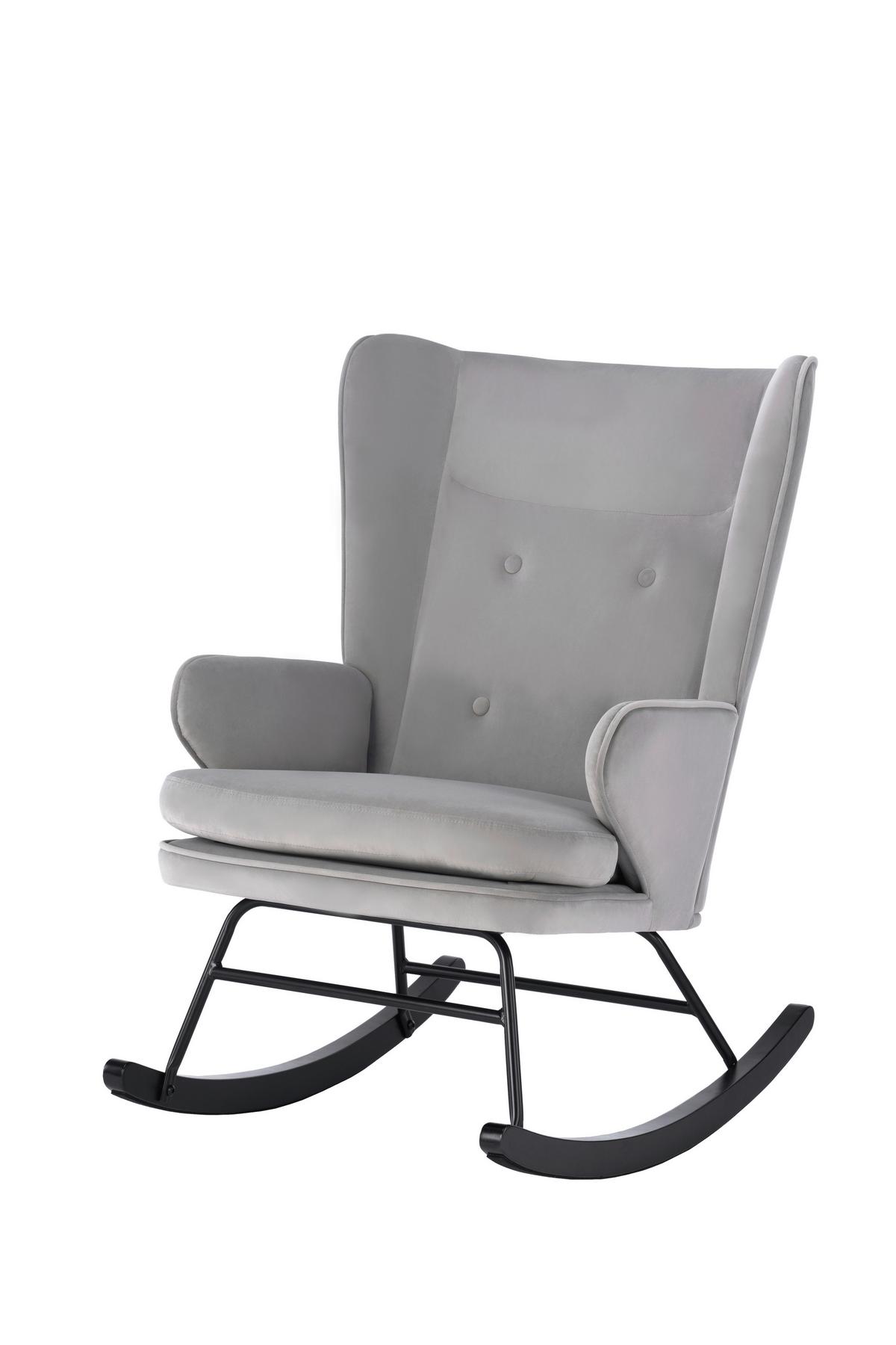 Hintaszék Melorie 125 - szürke, Design, textil/fa (65/95/86cm) - Kayoom