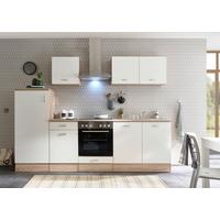Küchenblock Andy inkl. Geräte + Spüle ca. 270 cm Weiß/Eiche - Weiß/Sonoma Eiche, Basics, Holzwerkstoff/Metall (270cm) - P & B