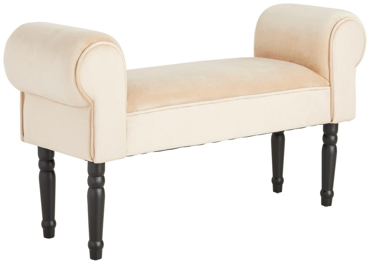 SIEDZISKO LORE - beżowy/czarny, Trend, drewno/tkanina (100/54/30cm) - Xora