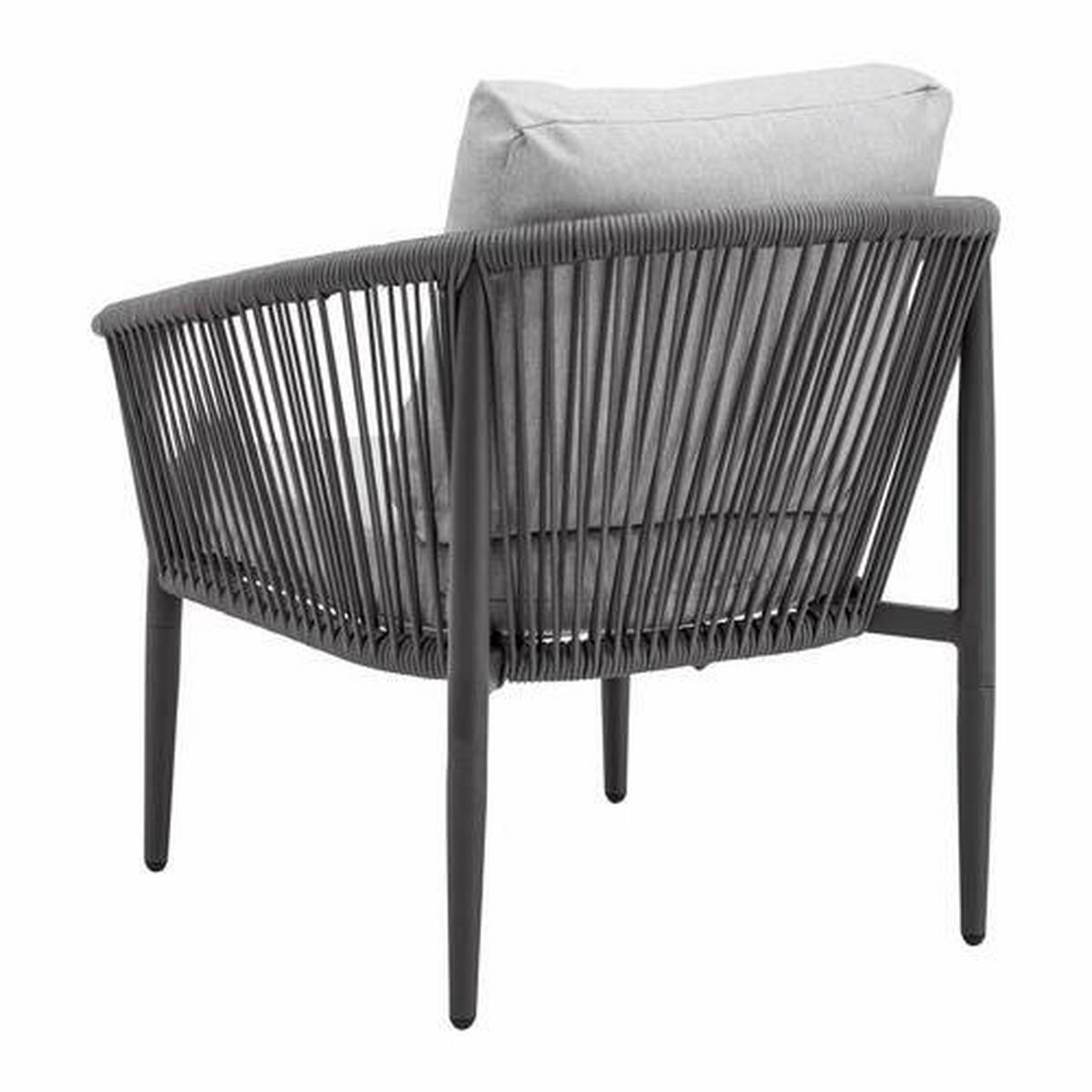 Kerti Karosszék Lábtartóval Norah - szürke, Modern, textil/fém (80/75/142cm) - Bessagi Garden
