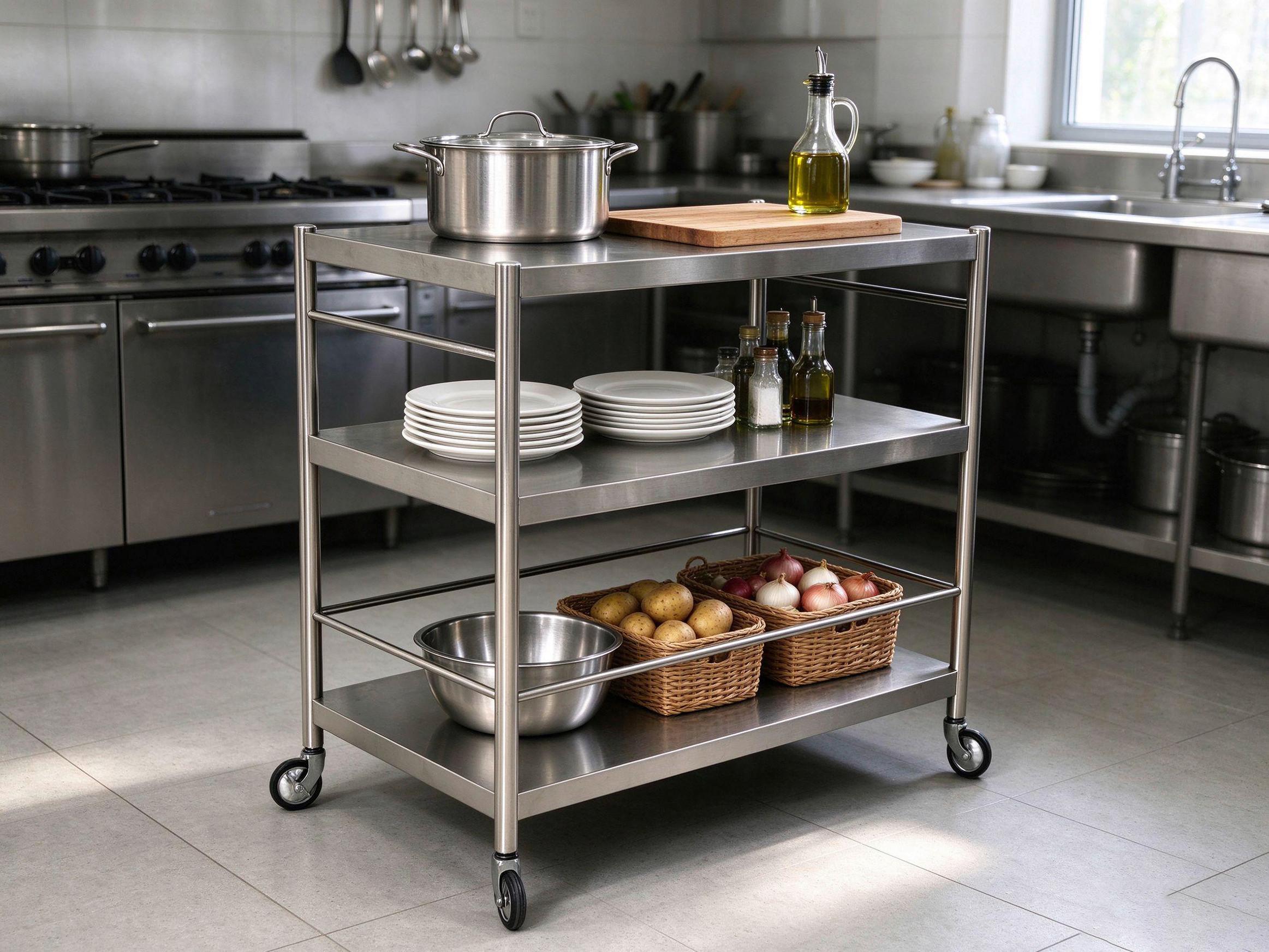 SERVERINGSVAGN SANDRO -EXKLUSIV- - silver/svart, Klassisk, metall/plast (95/88/55cm) - Mömax