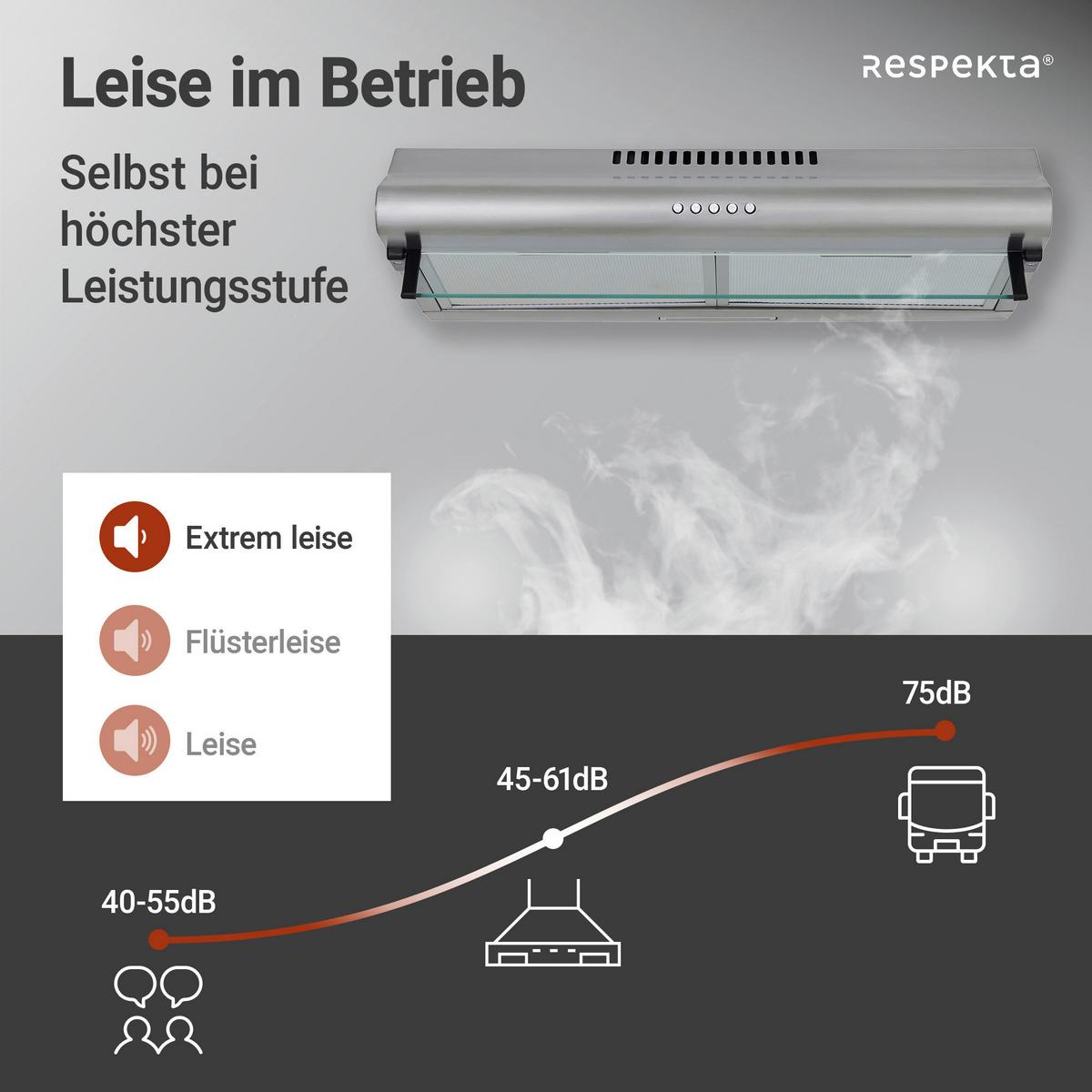Dunstabzugshaube Tila ca. 60/13/50 cm Edelstahlfarben - Edelstahlfarben, Trend, Glas/Metall (60/13/50cm) - Respekta