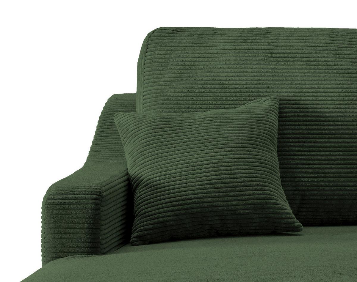 Ecksofa Valentina Dunkelgrün Cord - Dunkelgrün/Naturfarben, Design, Holz/Textil (150/228cm) - P & B
