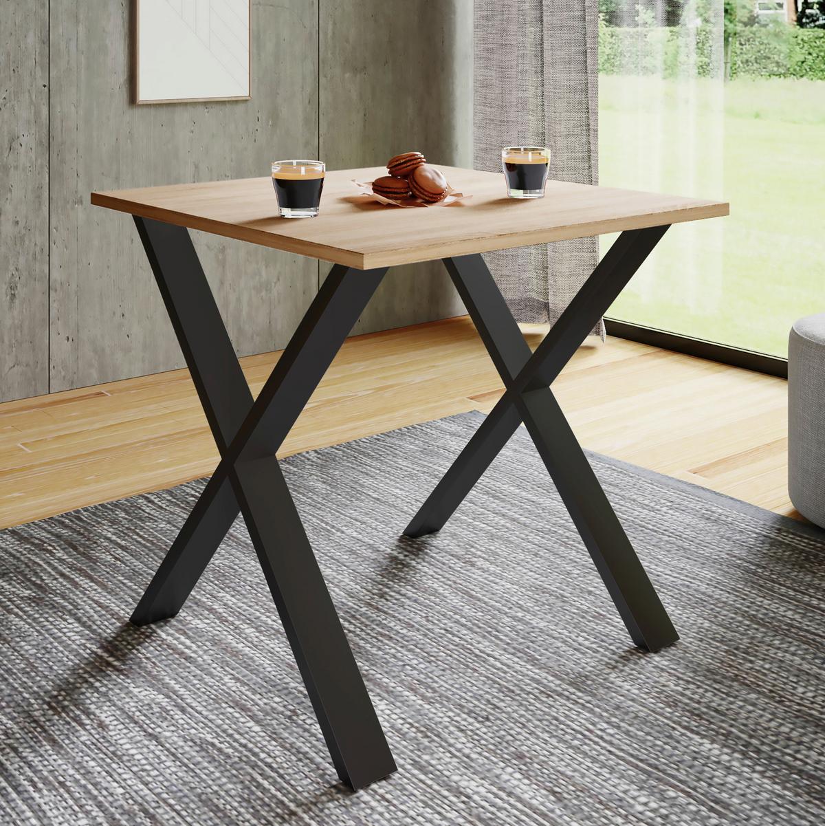 Jedilna Miza Xona, Hrast, Črna - črna/hrast sonoma, Basics, kovina/leseni material (80/50/76cm) - MID.YOU