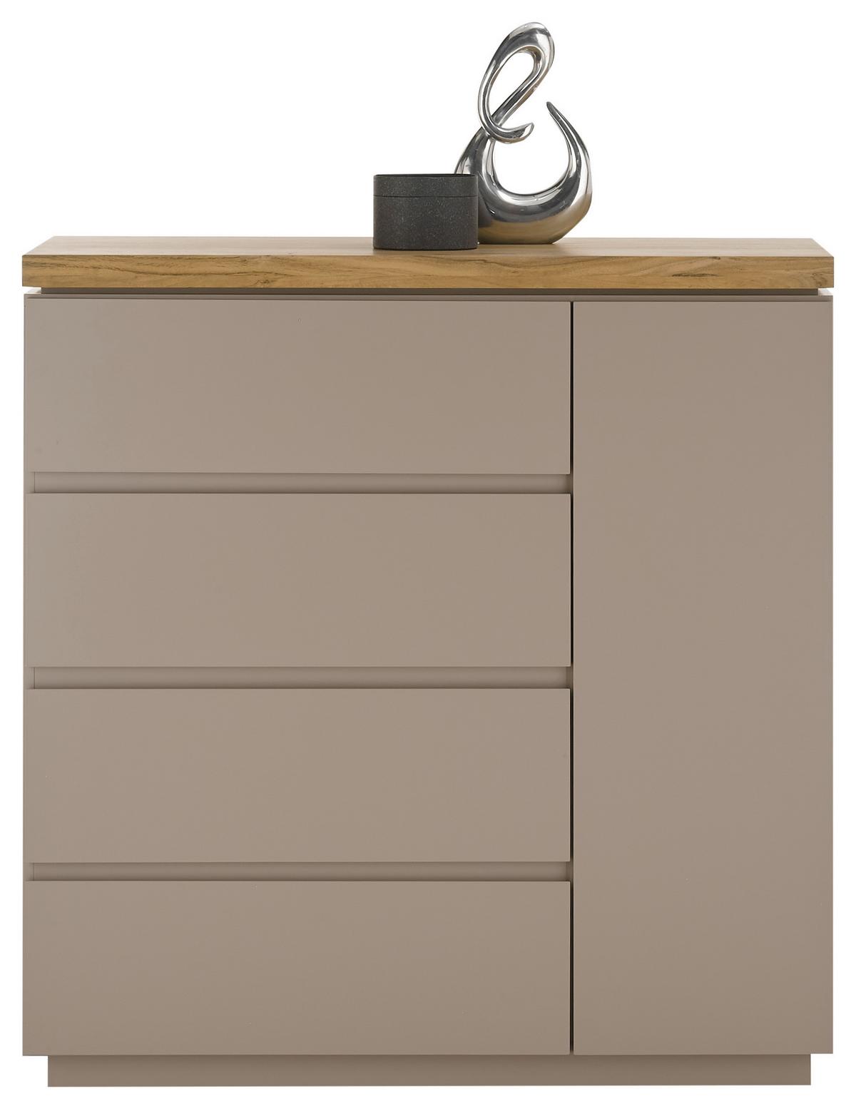 KOMODA PALAMOS - kolor naturalny/szary, Basics, materiał drewnopochodny/drewno (100/104/40cm)