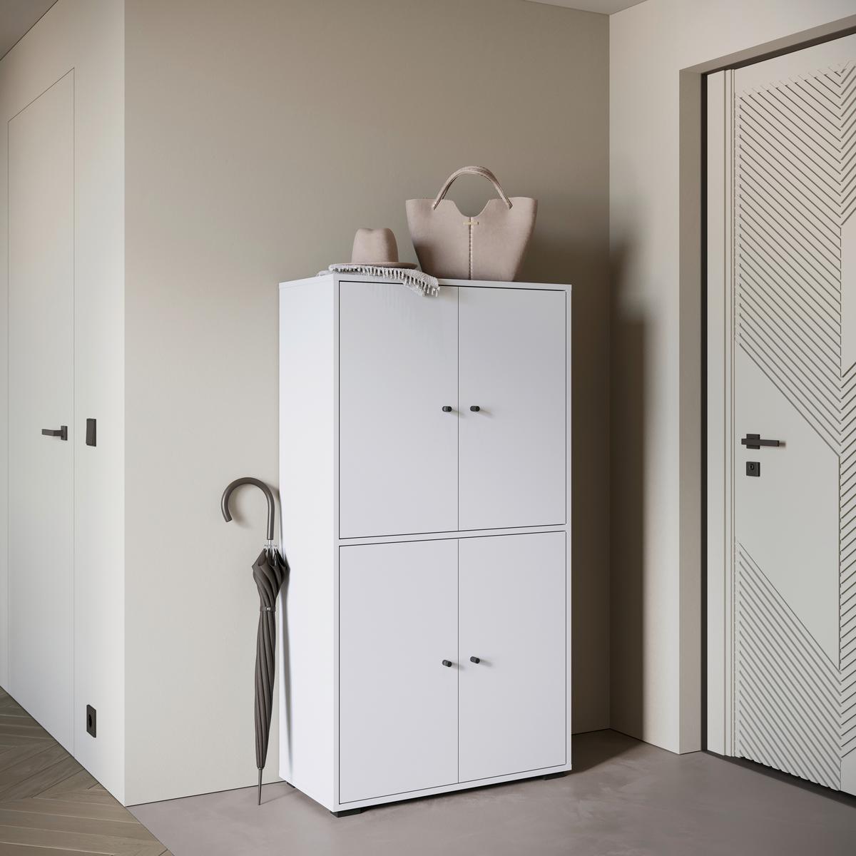 Omara Za Čevlje Dino, Bela - črna/bela, Basics, kovina/umetna masa (70/131/33cm) - P & B