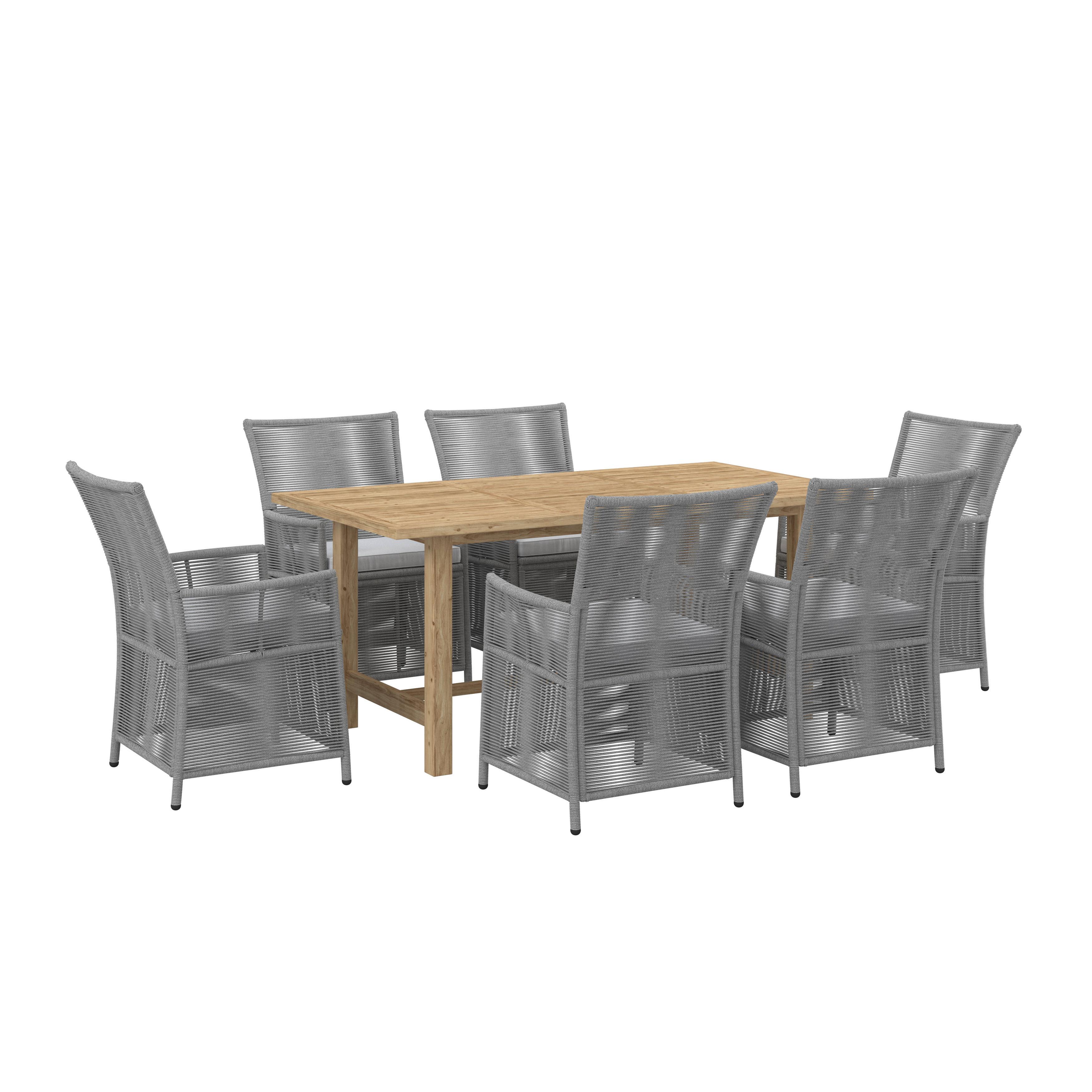 Set grădină Simone - gri deschis/culoare lemn acacia, Modern, plastic/lemn - Bessagi Garden