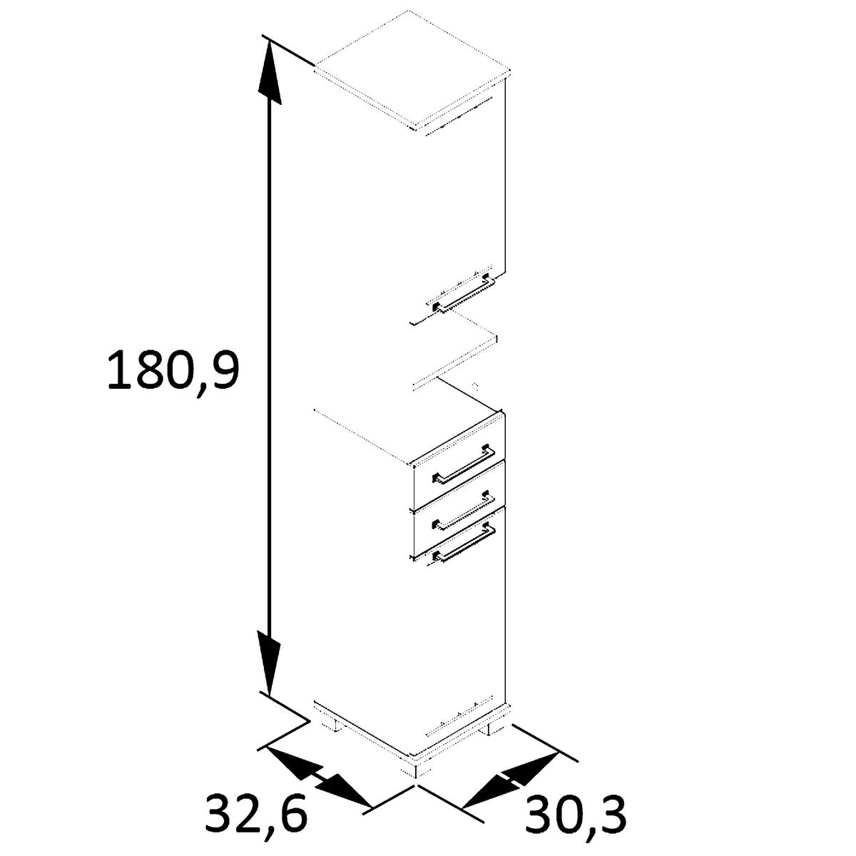 Visoka Omara Jelda, Platinasta Barva - platinaste barve/črna, Moderno, kovina/umetna masa (30,3/180,9/32,6cm) - Stylife
