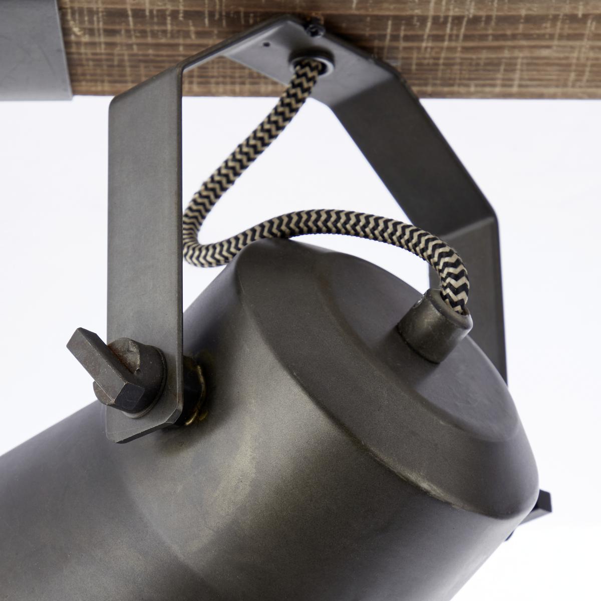 Deckenleuchte Plow in Schwarz max. 10 Watt - Schwarz, Design, Holz/Metall (40/24cm) - Brilliant