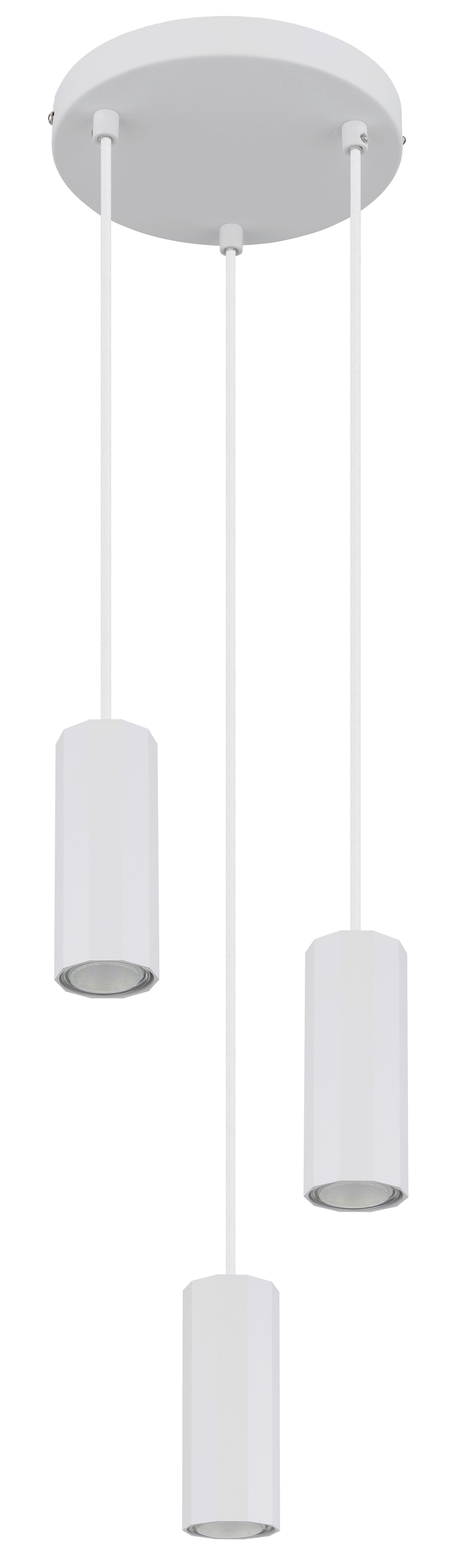 HÄNGELEUCHTE 57918-3HW JAMES - Weiss, Design, Metall (21/120cm) - Globo