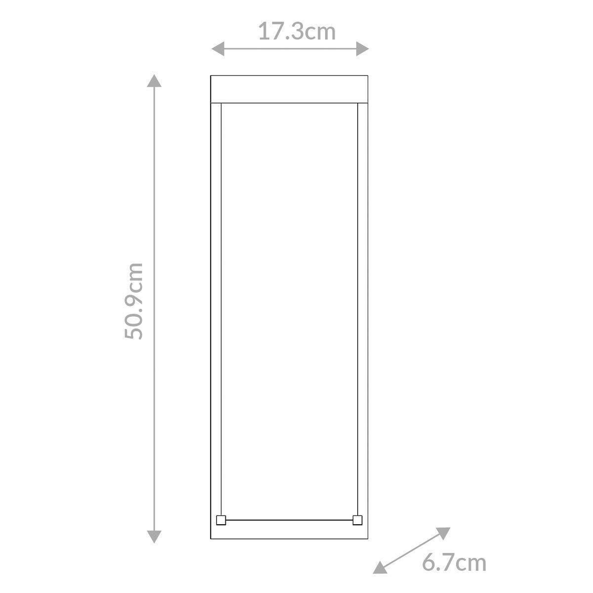 Kültéri Falilámpa Qn-Kabo-M-Bk - fekete, Konventionell, üveg/fém (50,9/17,3/6,7cm) - Elstead Lighting