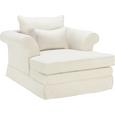 Big Sessel in Beige - Beige/Dunkelbraun, ROMANTIK / LANDHAUS, Holz/Textil (122/71/140cm) - ZANDIARA
