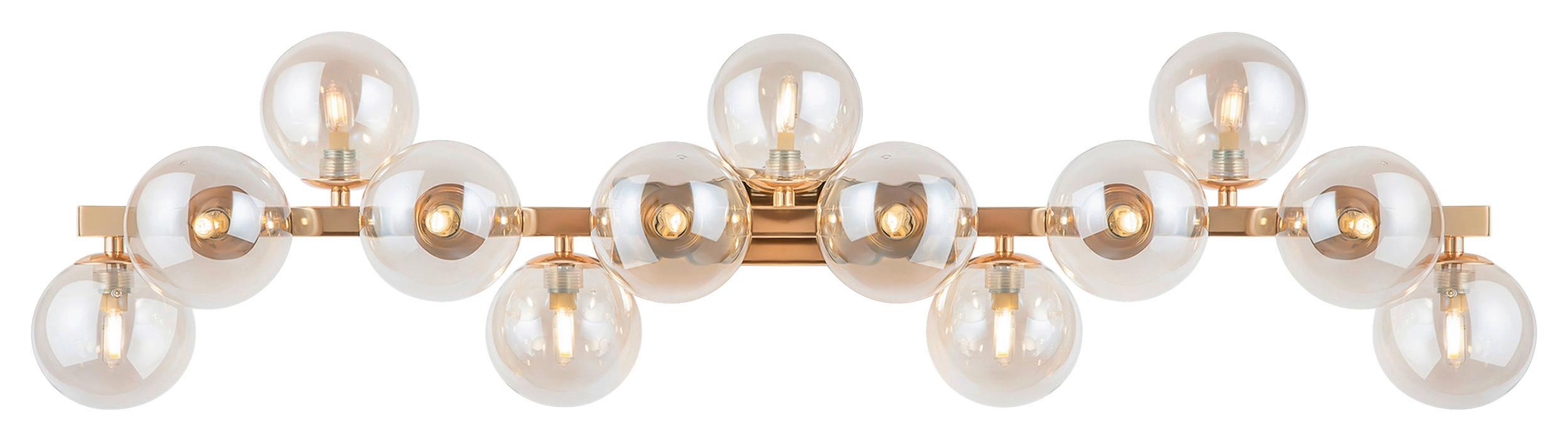 Wandleuchte Dallas Golfarben max. 28 Watt - Goldfarben, Trend, Glas/Metall (95/22/22cm) - MAYTONI