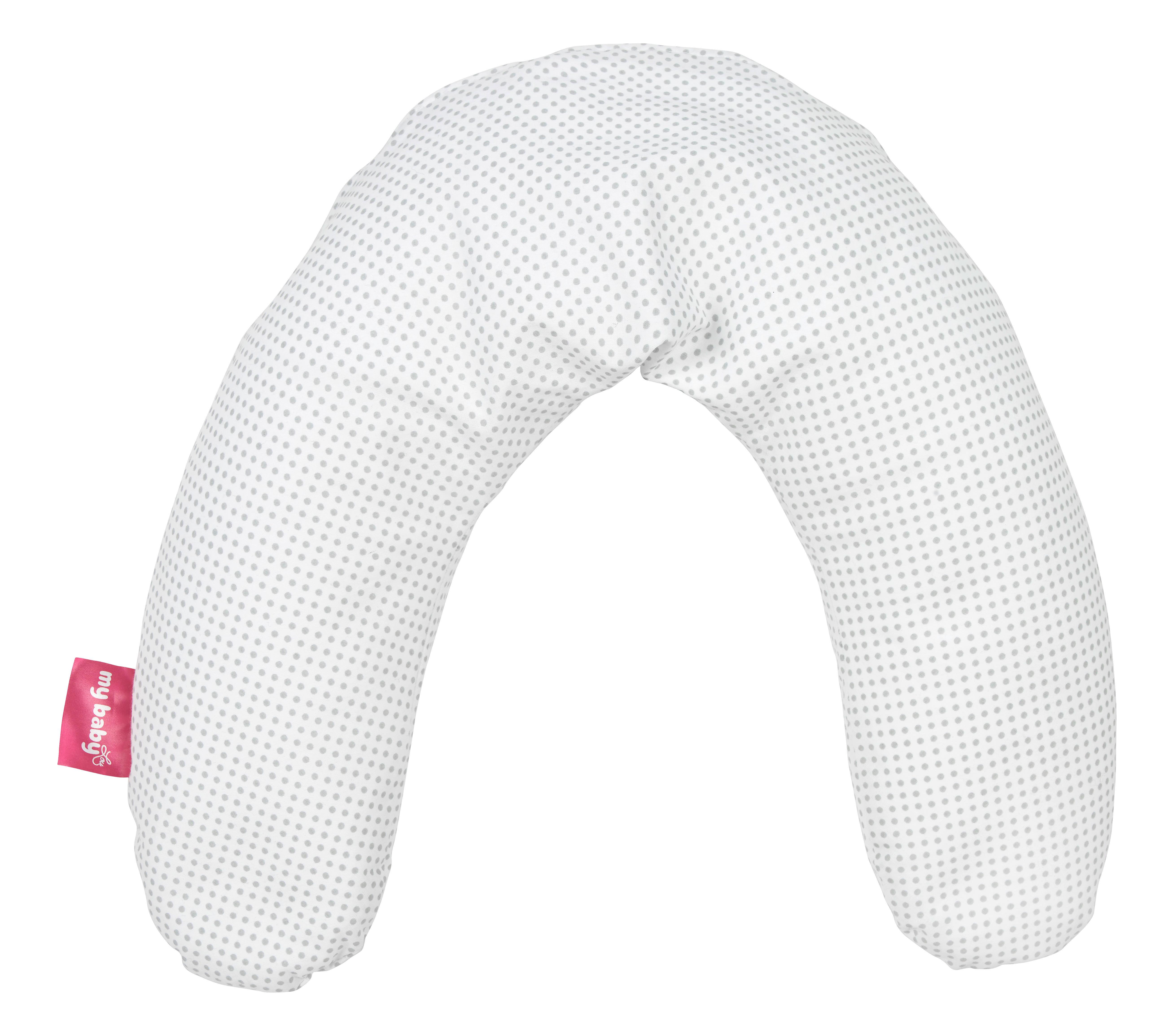 PODUSZKA POD KARK (NIEMOWLĘ) SEITENLAGERUNGSKISSEN - biały/szary, Basics, tkanina (102/102cm) - My Baby Lou