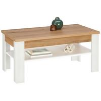 Klubska Miza Rovigio, Barva Macesna, Bela - bela/barve macesna, Konvencionalno, leseni material (110/50/60cm) - Landscape