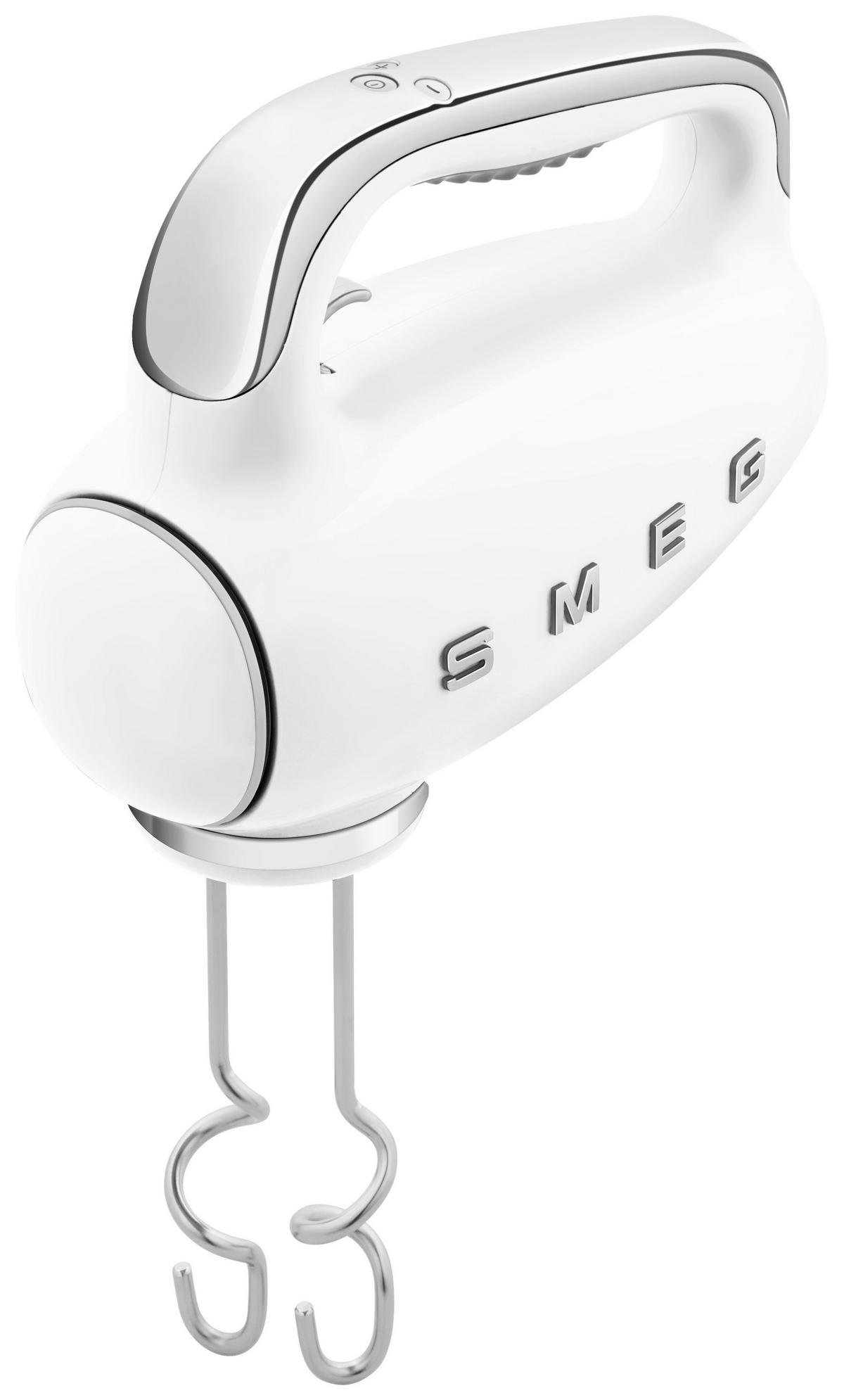 MIKSER RĘCZNY HMF01WHEU SMEG - biały/kolor chromowy, Basics, tworzywo sztuczne/metal (22/37,8/22,1cm) - SMEG