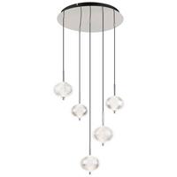 LED-Hängeleuchte Aida Klar/Schwarz max. 33 Watt - Klar/Schwarz, Basics, Kunststoff/Metall (57/150cm) - Globo