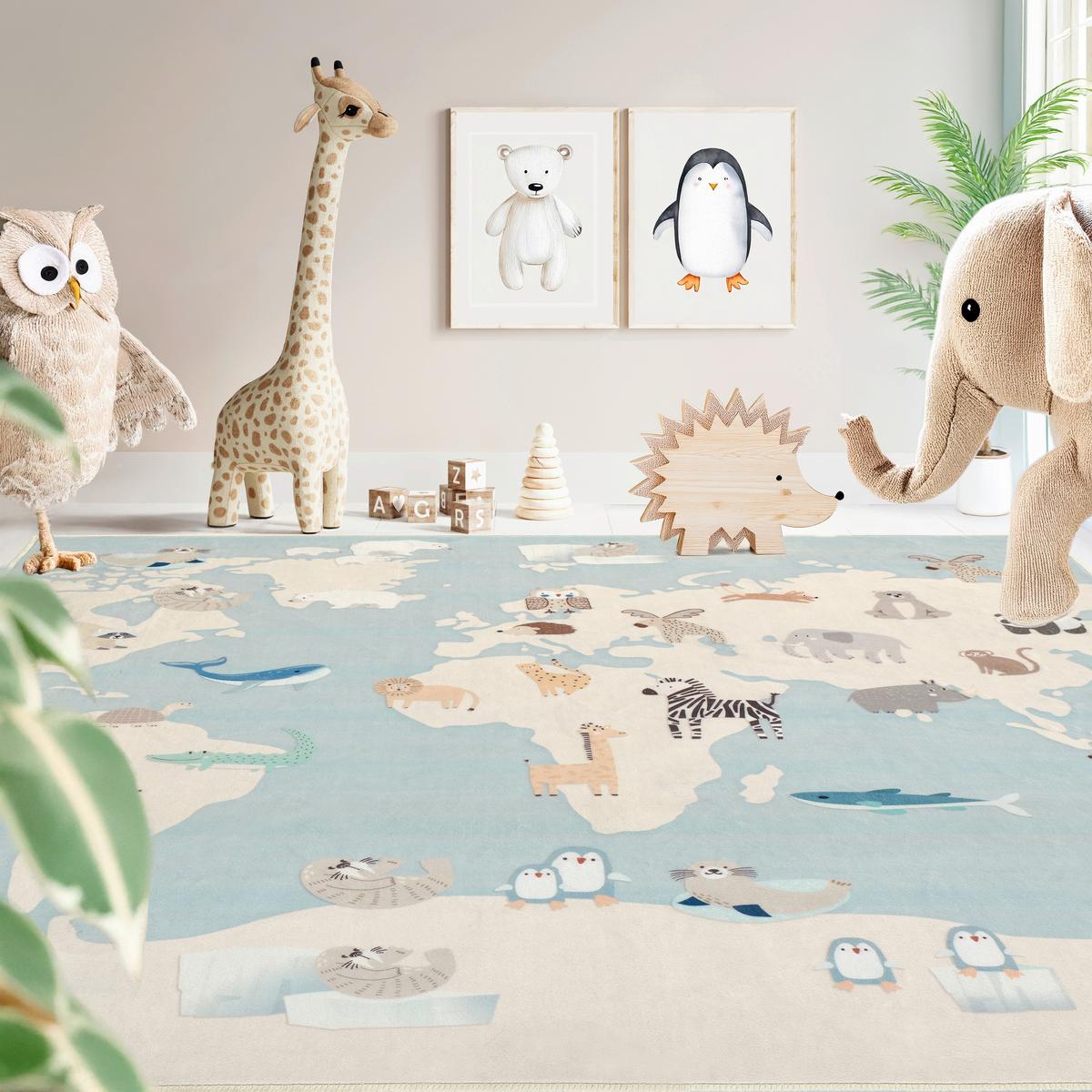 DYWAN DZIECIĘCY ZOONIA LIVING-KIDS8196 - kremowy/różnokolorowy, Design, tkanina (120/120cm) - Lindorug