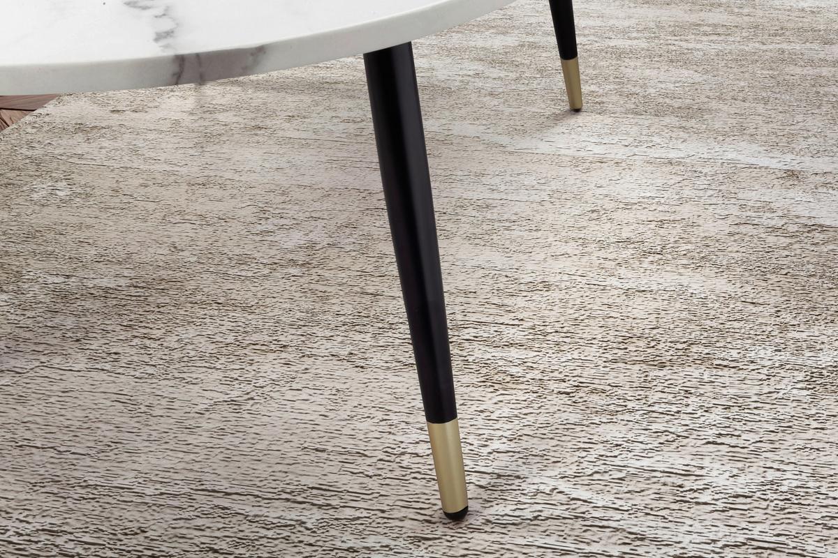Klubska Miza Marble, Videz Marmorja - zlate barve/črna, Design, kovina/leseni material (120/60/41,5cm) - MID.YOU