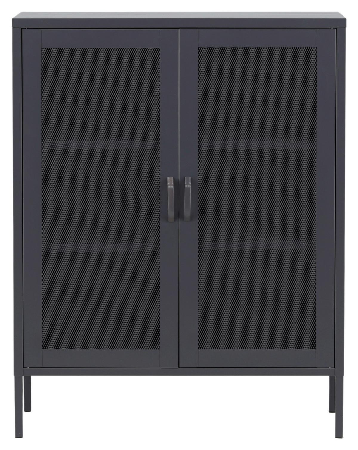SIDEBOARD MISHA - Schwarz, Design, Metall (80/101.5/40cm) - Livetastic