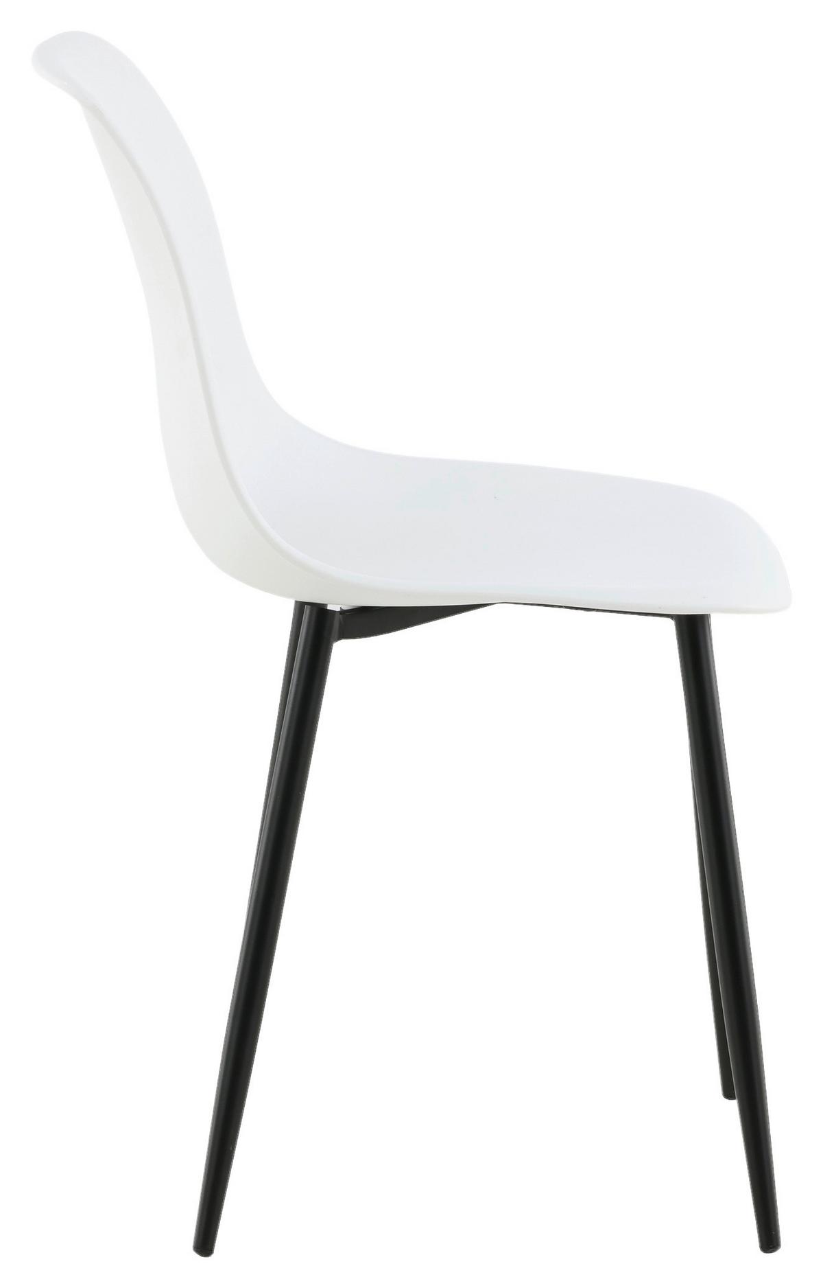 STUHL-SET POLAR - Schwarz/Weiß, Design, Kunststoff/Metall (45,5/81/58cm) - Livetastic